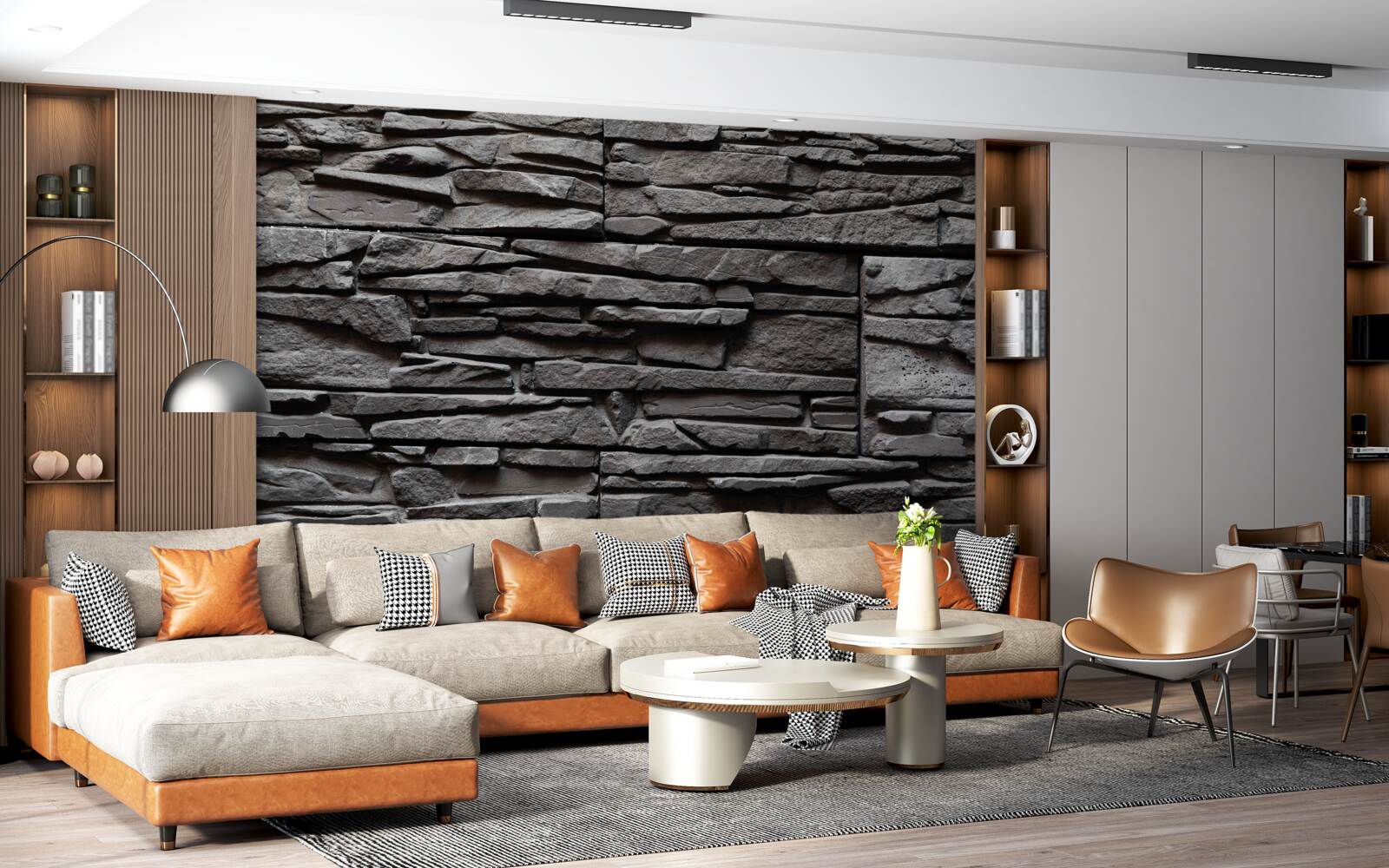 Фотошпалери темно-сірий довгастий камінь