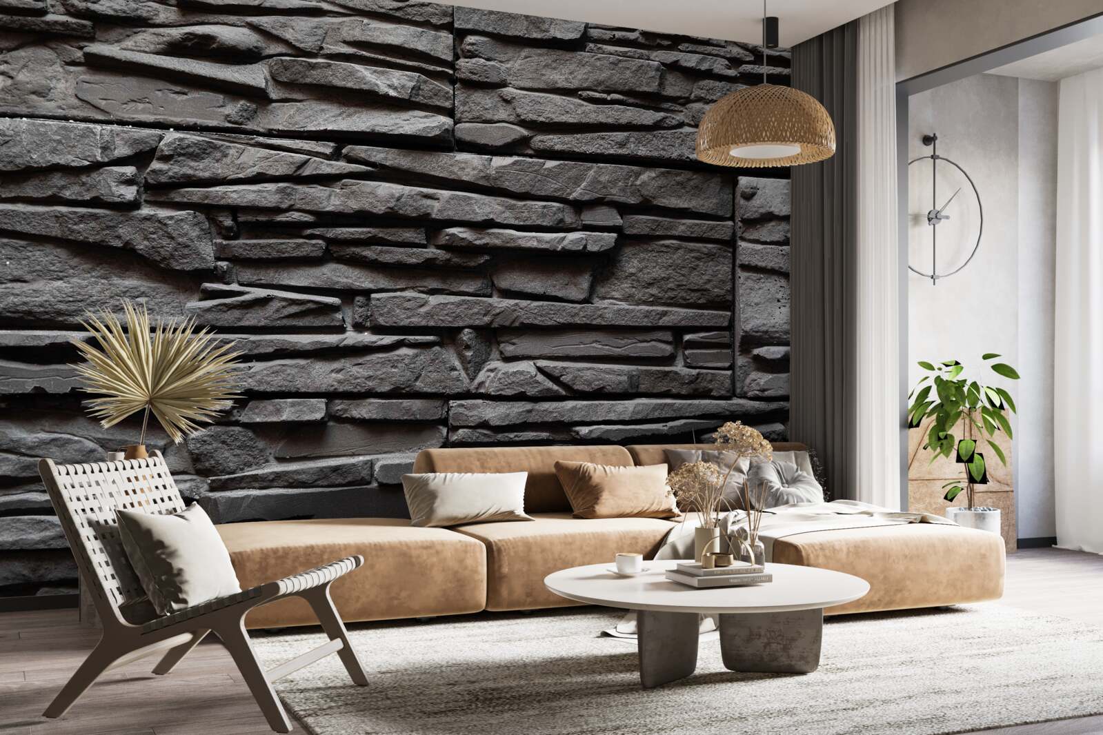 Фотошпалери темно-сірий довгастий камінь