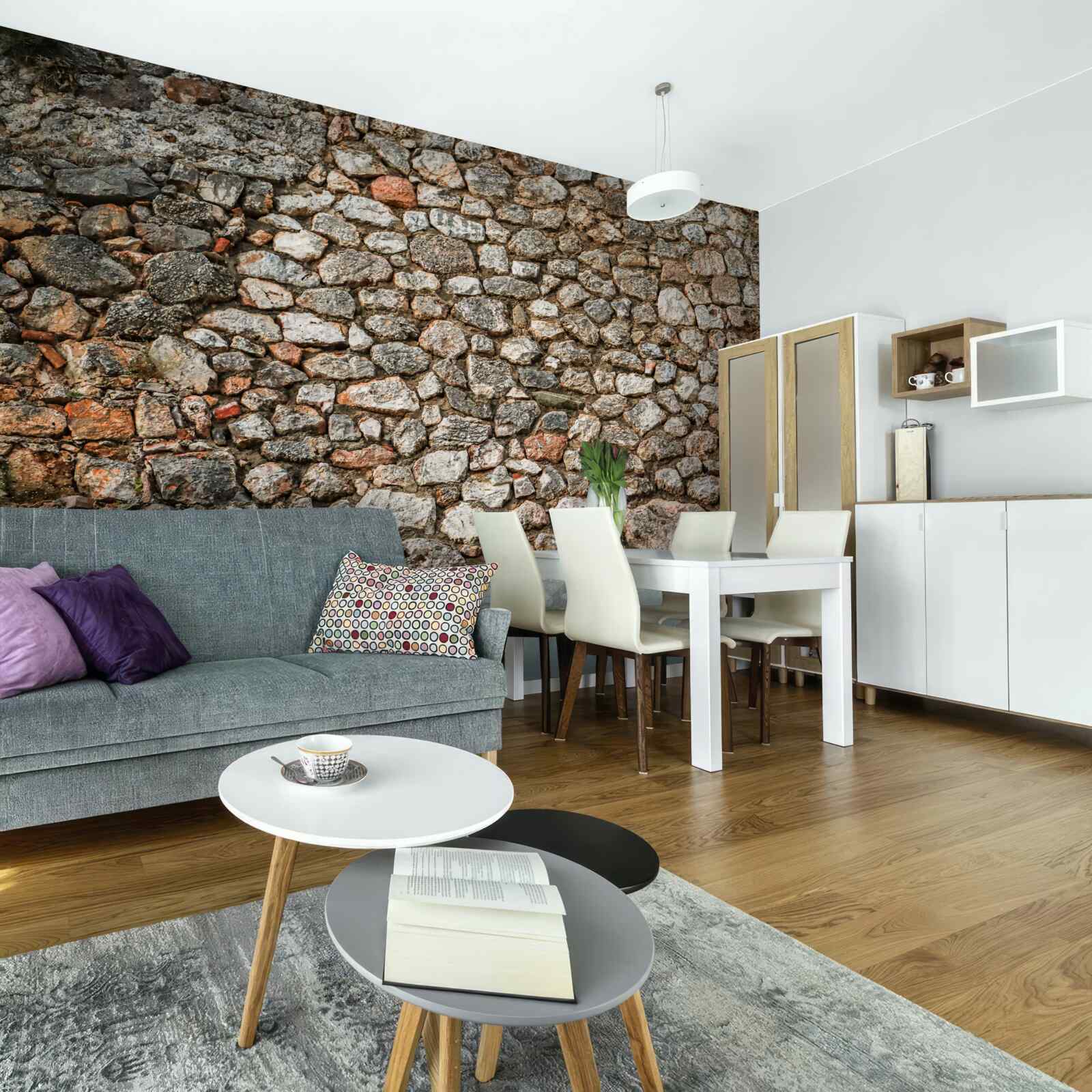 Фотошпалери антична різнокольорова кам'яна стіна