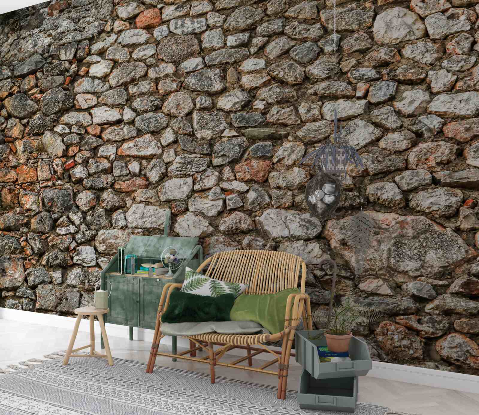 Фотошпалери антична різнокольорова кам'яна стіна