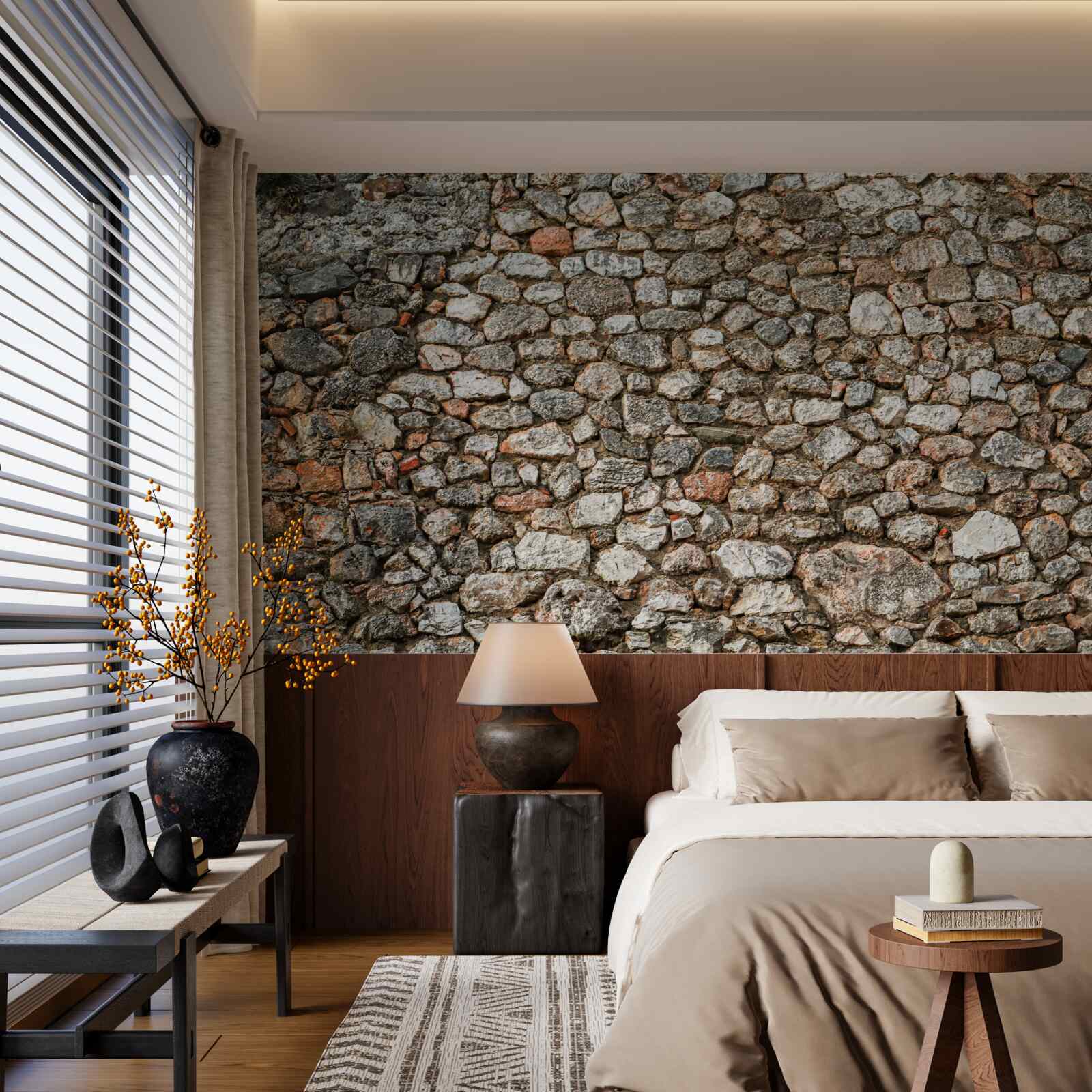 Фотошпалери антична різнокольорова кам'яна стіна