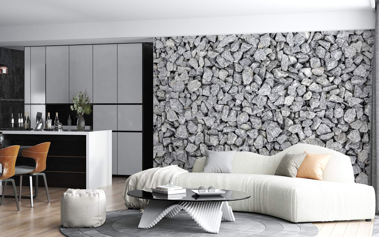 Фотошпалери мармуровий сірий щебінь