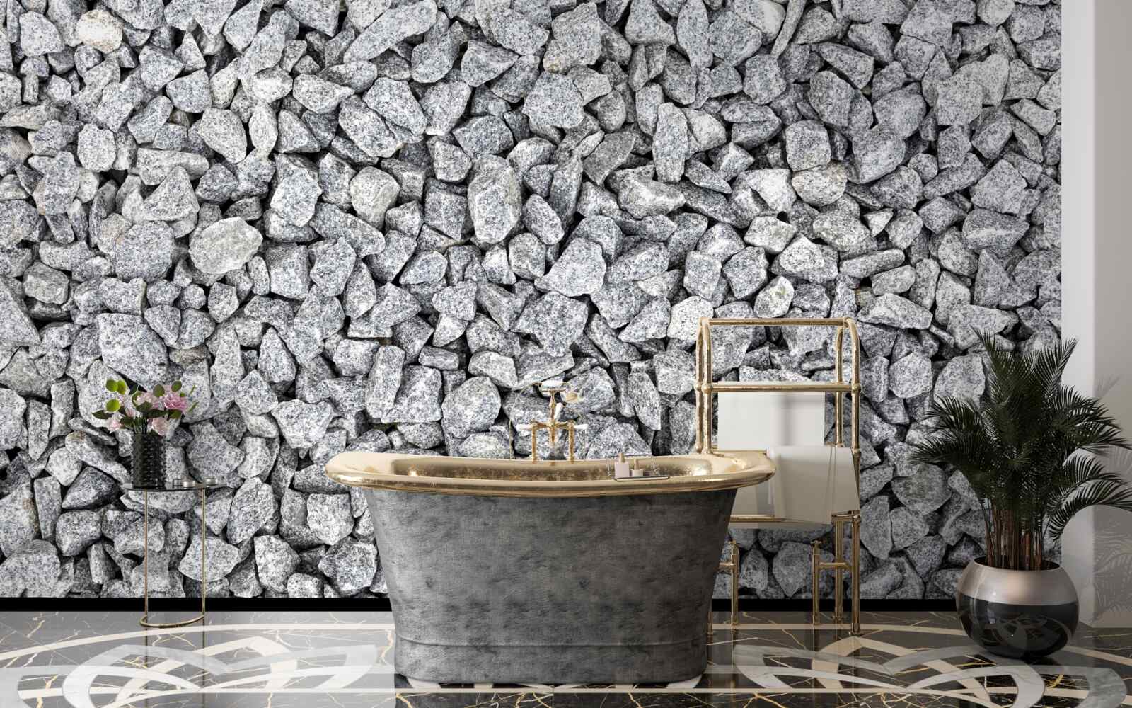 Фотошпалери мармуровий сірий щебінь