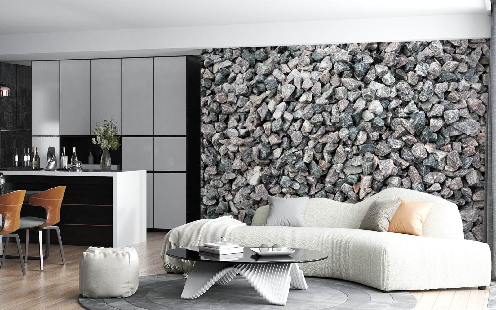 Фотошпалери багато сірих каменів