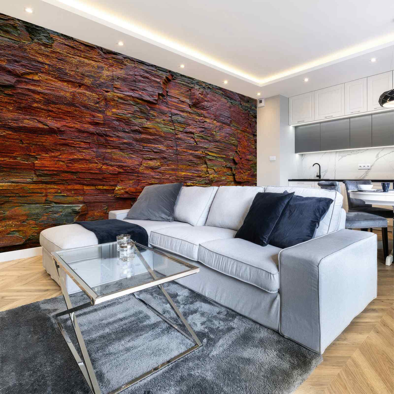 Фотошпалери на задньому плані темніють гори