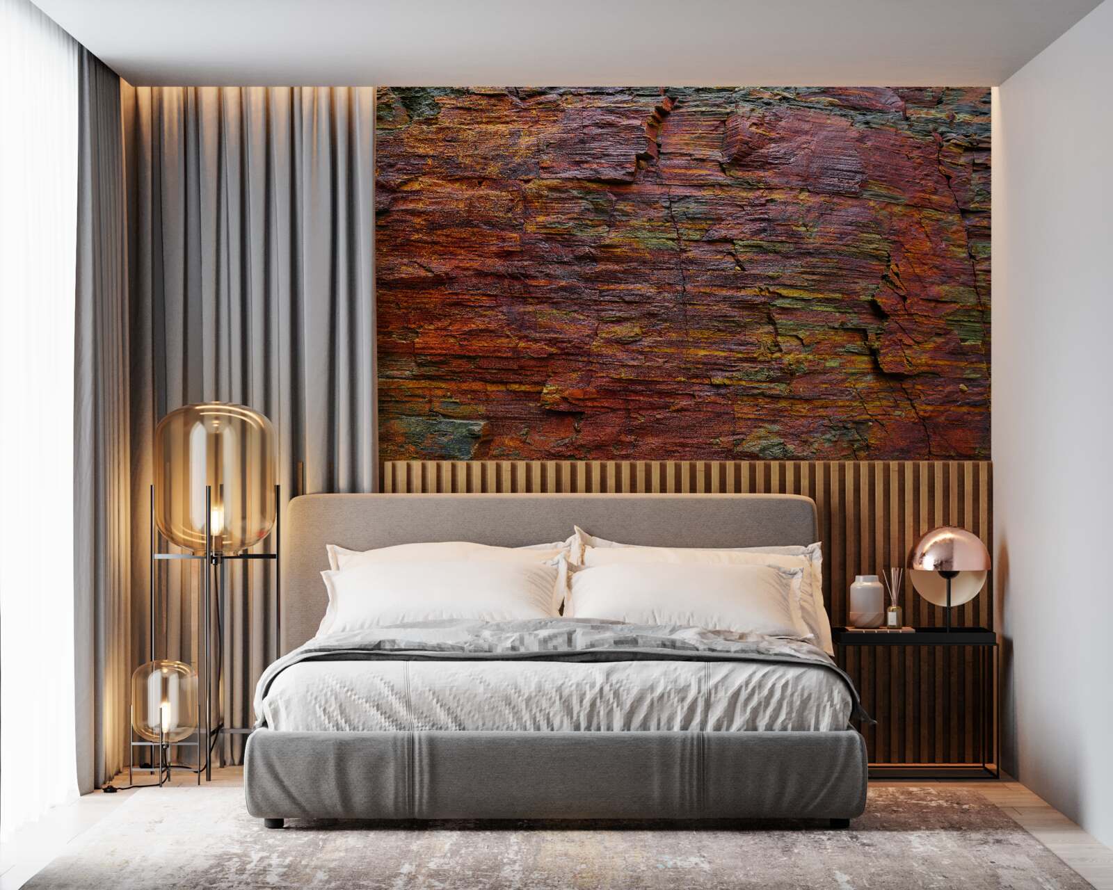 Фотошпалери на задньому плані темніють гори