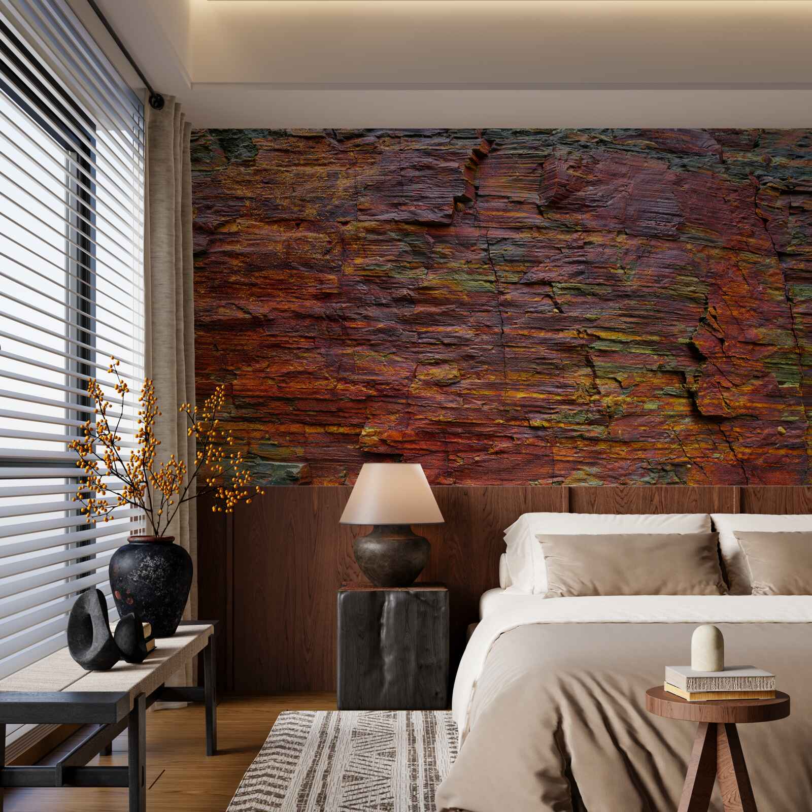 Фотошпалери на задньому плані темніють гори