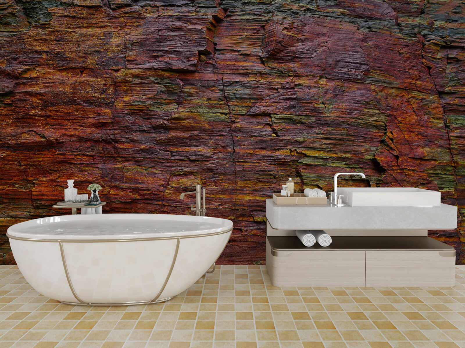 Фотошпалери на задньому плані темніють гори