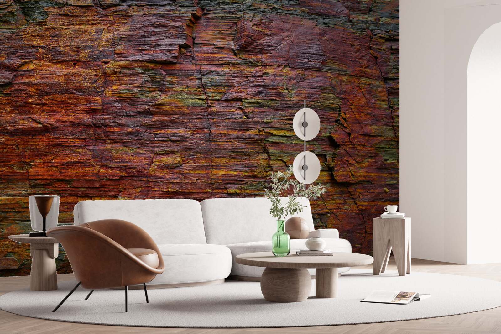 Фотошпалери на задньому плані темніють гори