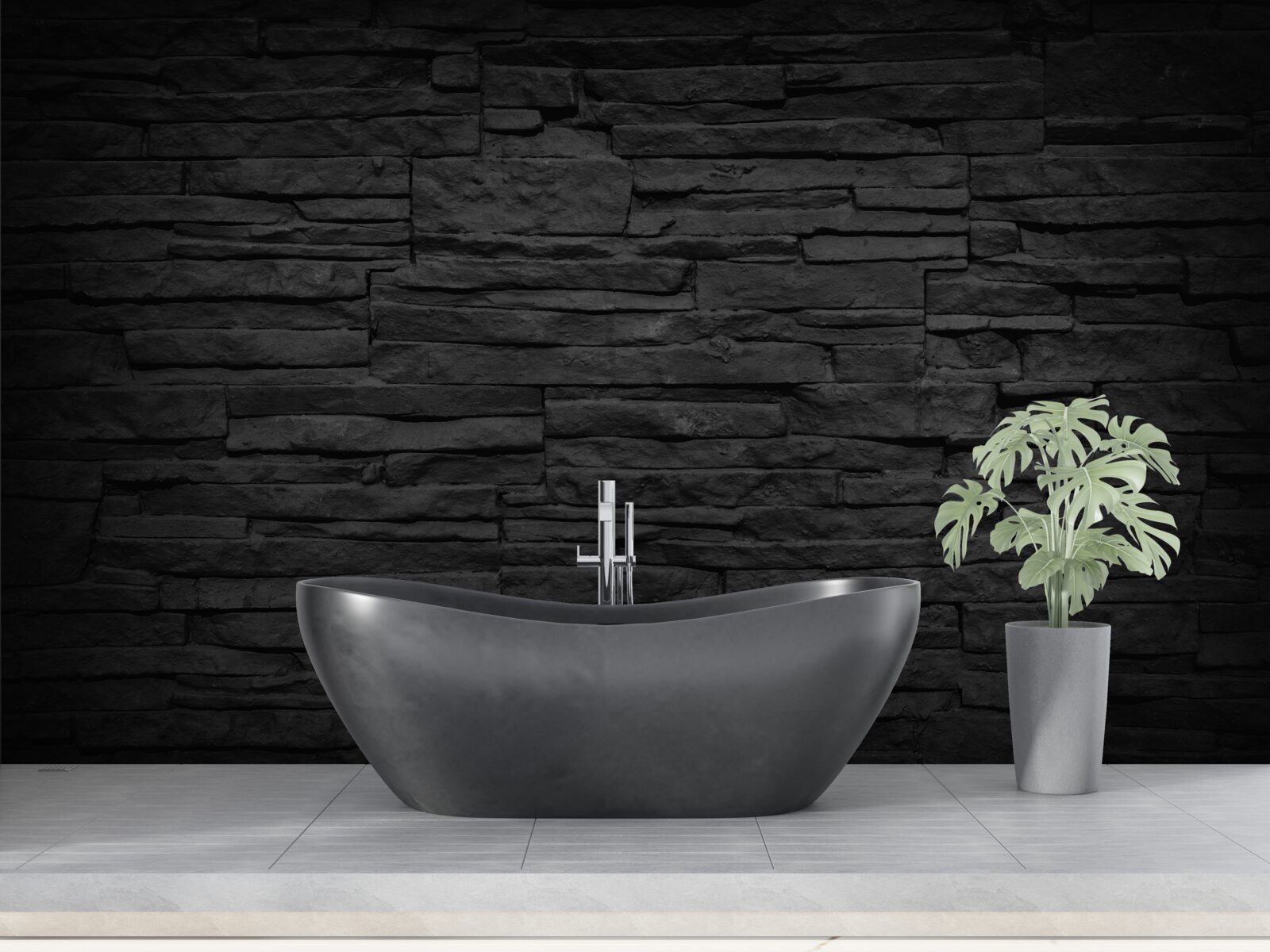 Фотошпалери чорна кам'яна стіна