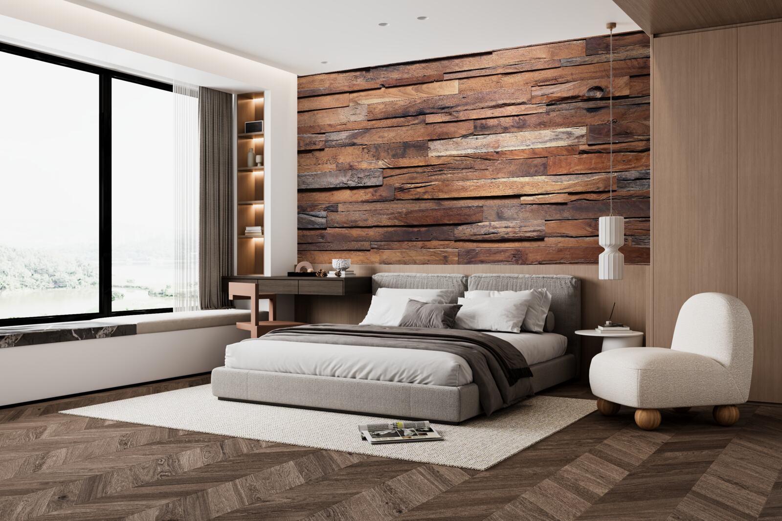 Фотошпалери дерев'яна дошка в старому коричневому відтінку