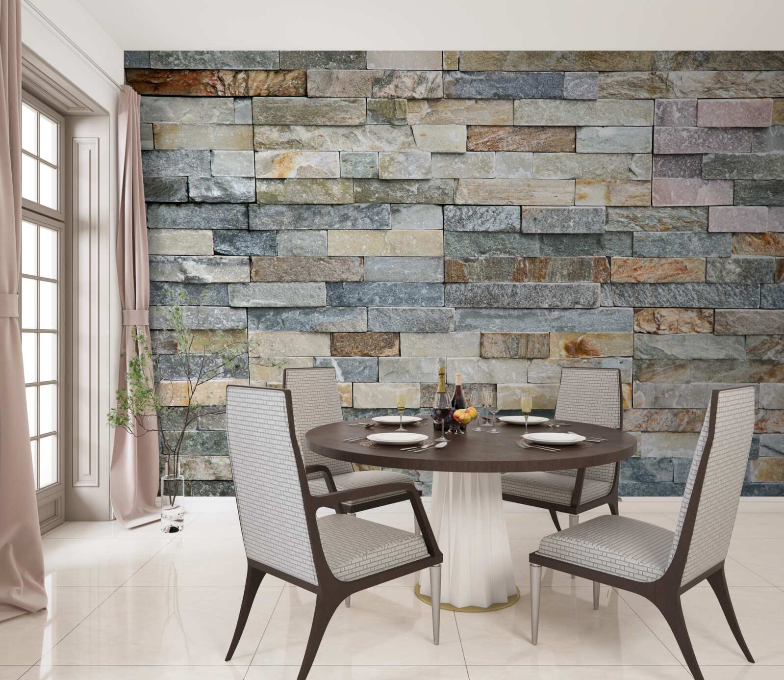 Фотошпалери гусяча шкіра з різнокольорових смугастих блоків