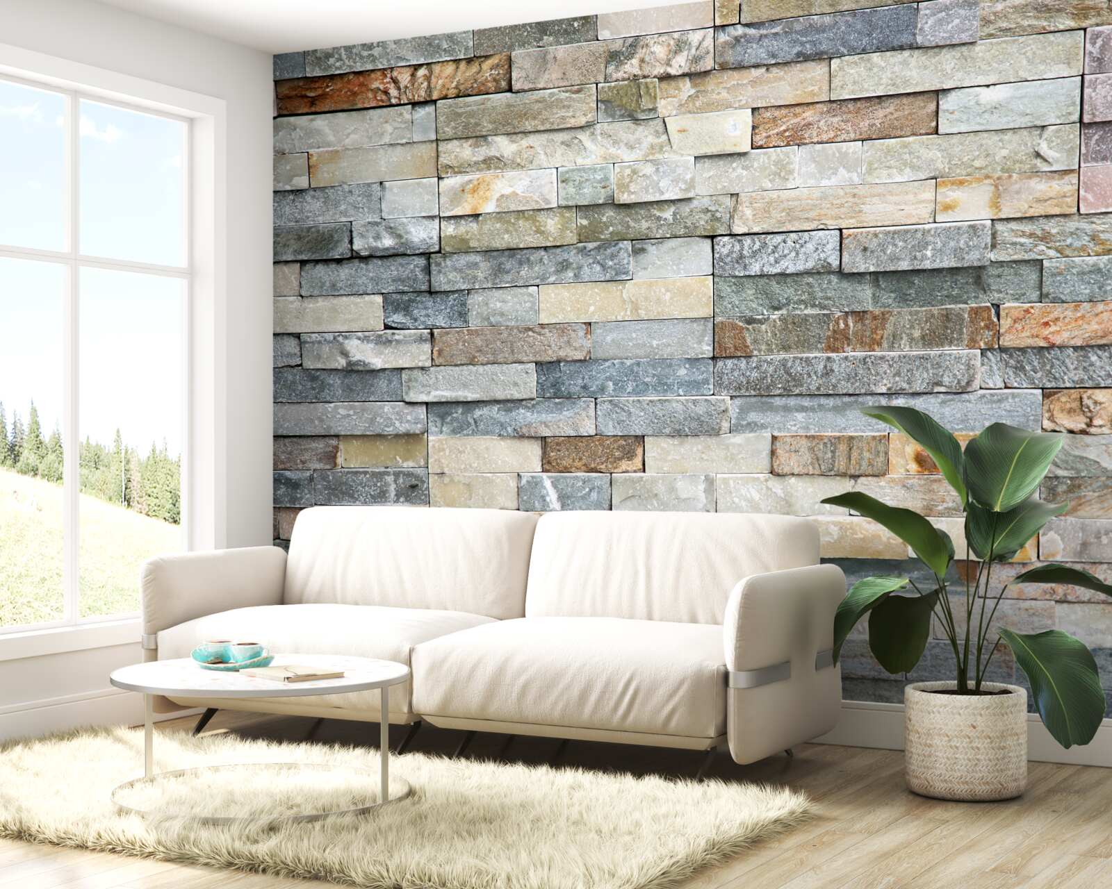 Фотошпалери гусяча шкіра з різнокольорових смугастих блоків