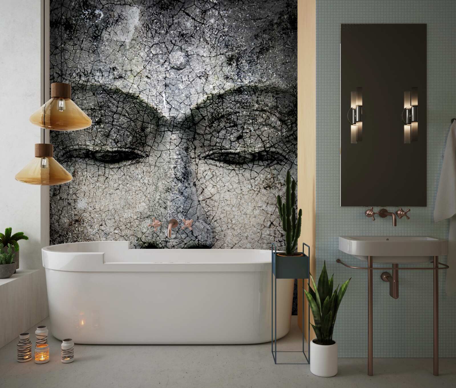 Фотошпалери дивитися на дівчину, як на кам'яне обличчя