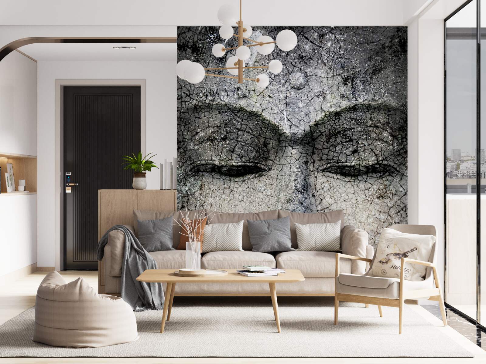 Фотошпалери дивитися на дівчину, як на кам'яне обличчя