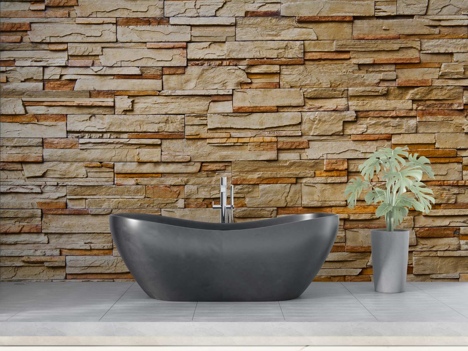 Фотошпалери коричнева кам'яна стіна