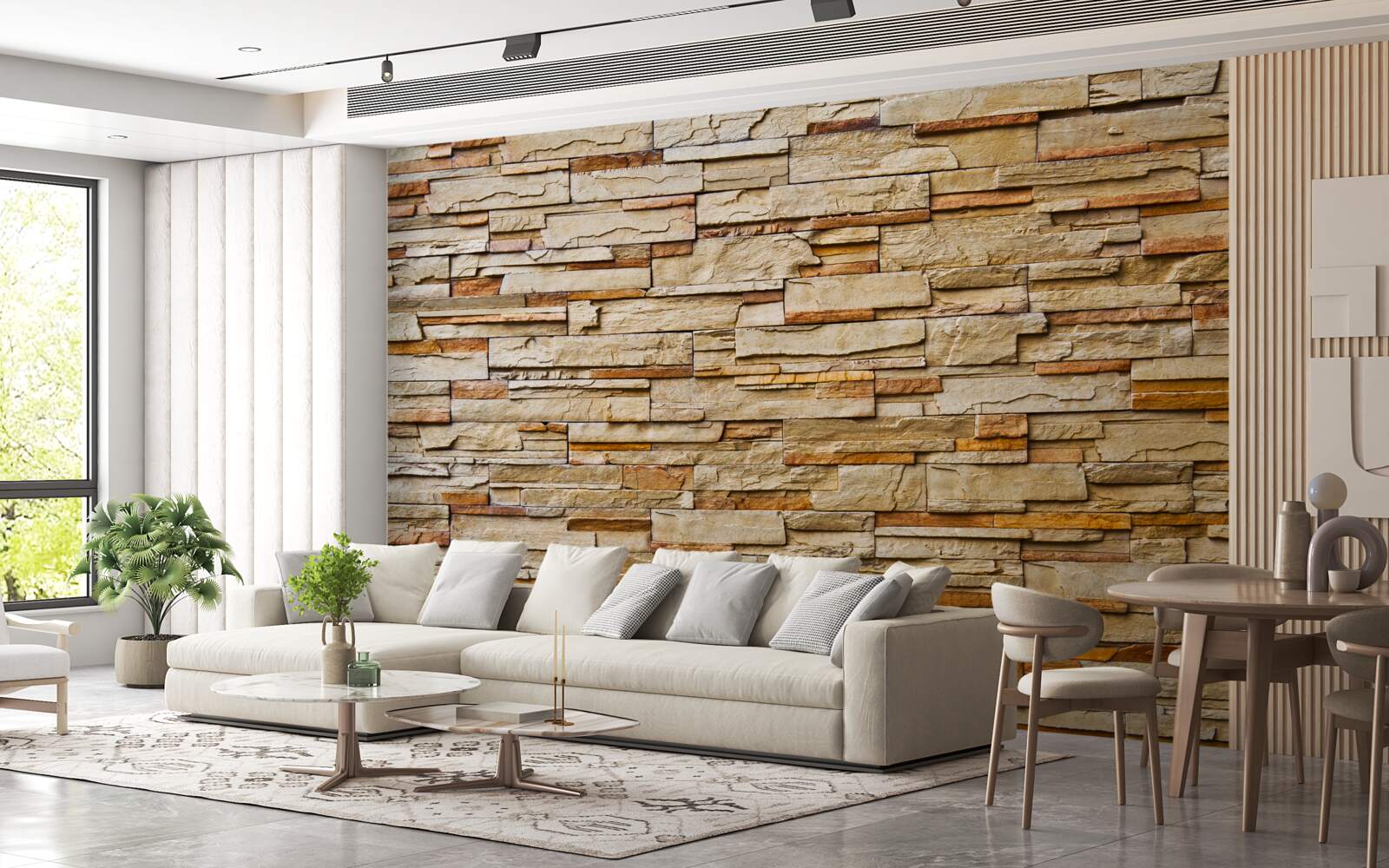 Фотошпалери коричнева кам'яна стіна