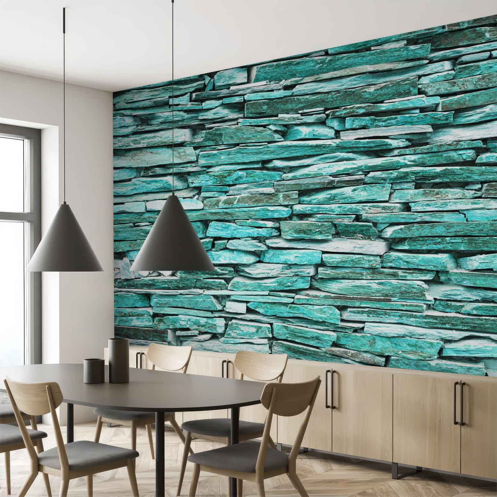 Фотошпалери бар'єр з бірюзового каменю