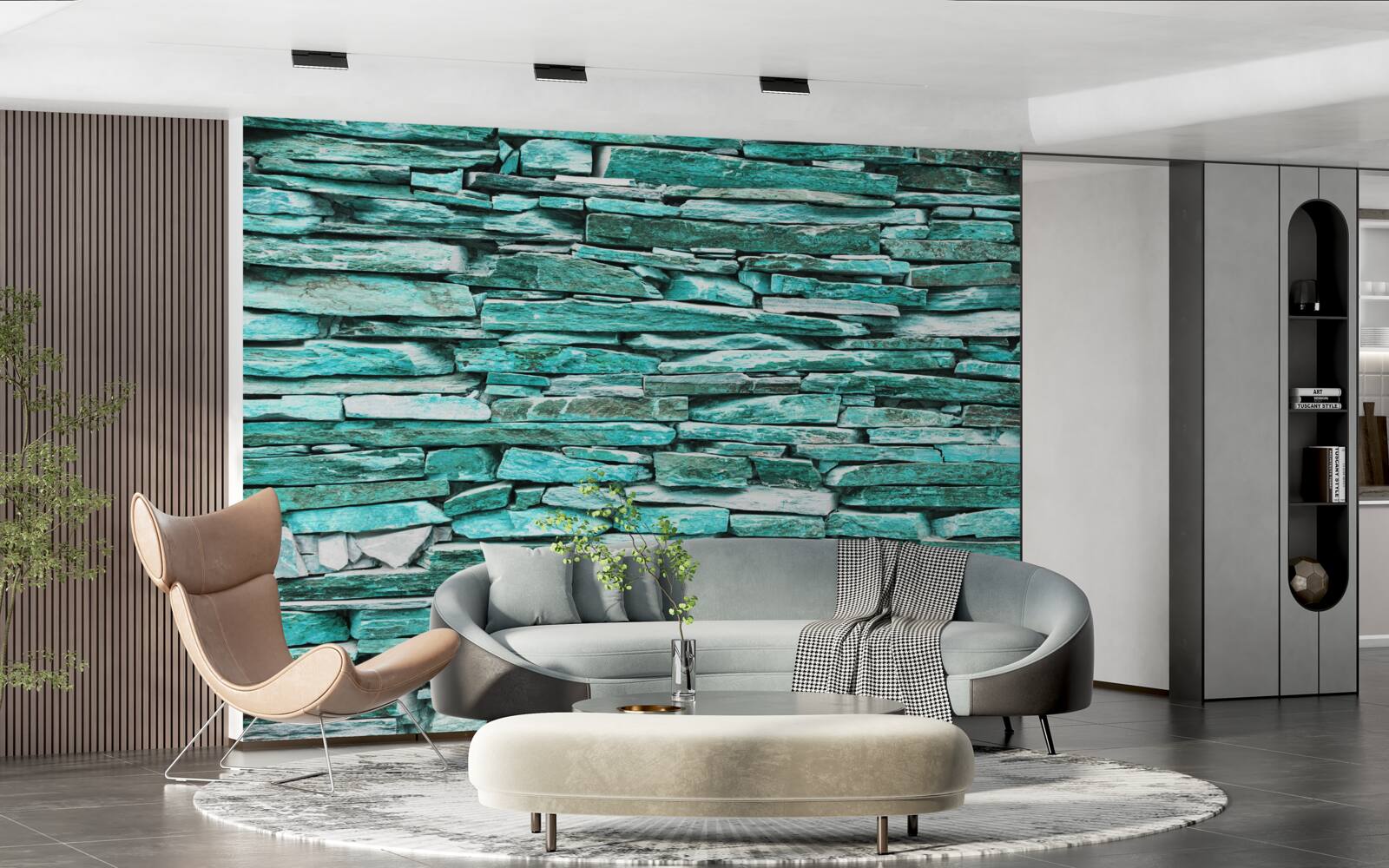 Фотошпалери бар'єр з бірюзового каменю