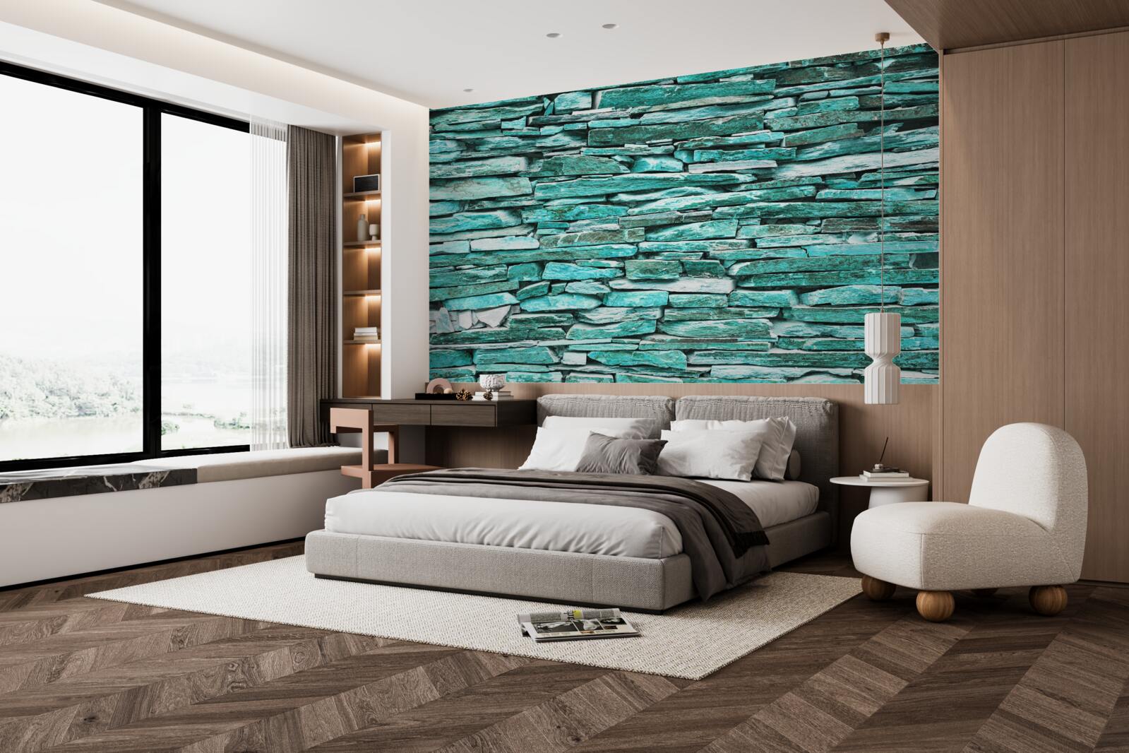 Фотошпалери бар'єр з бірюзового каменю