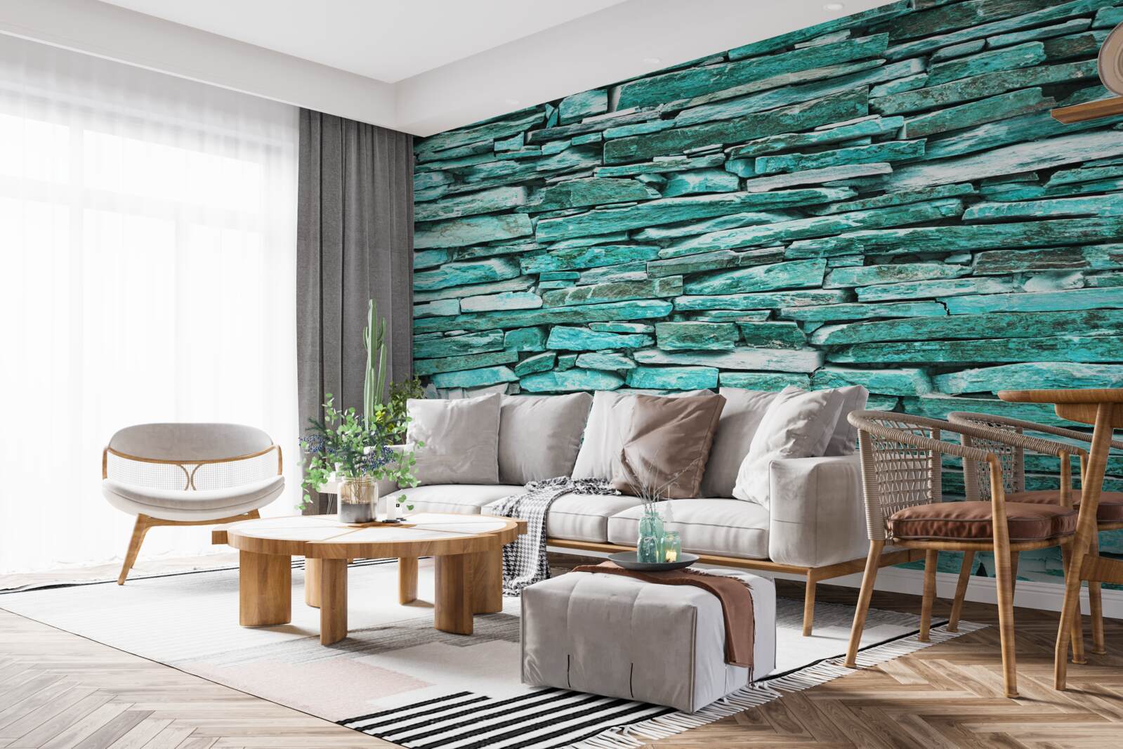 Фотошпалери бар'єр з бірюзового каменю