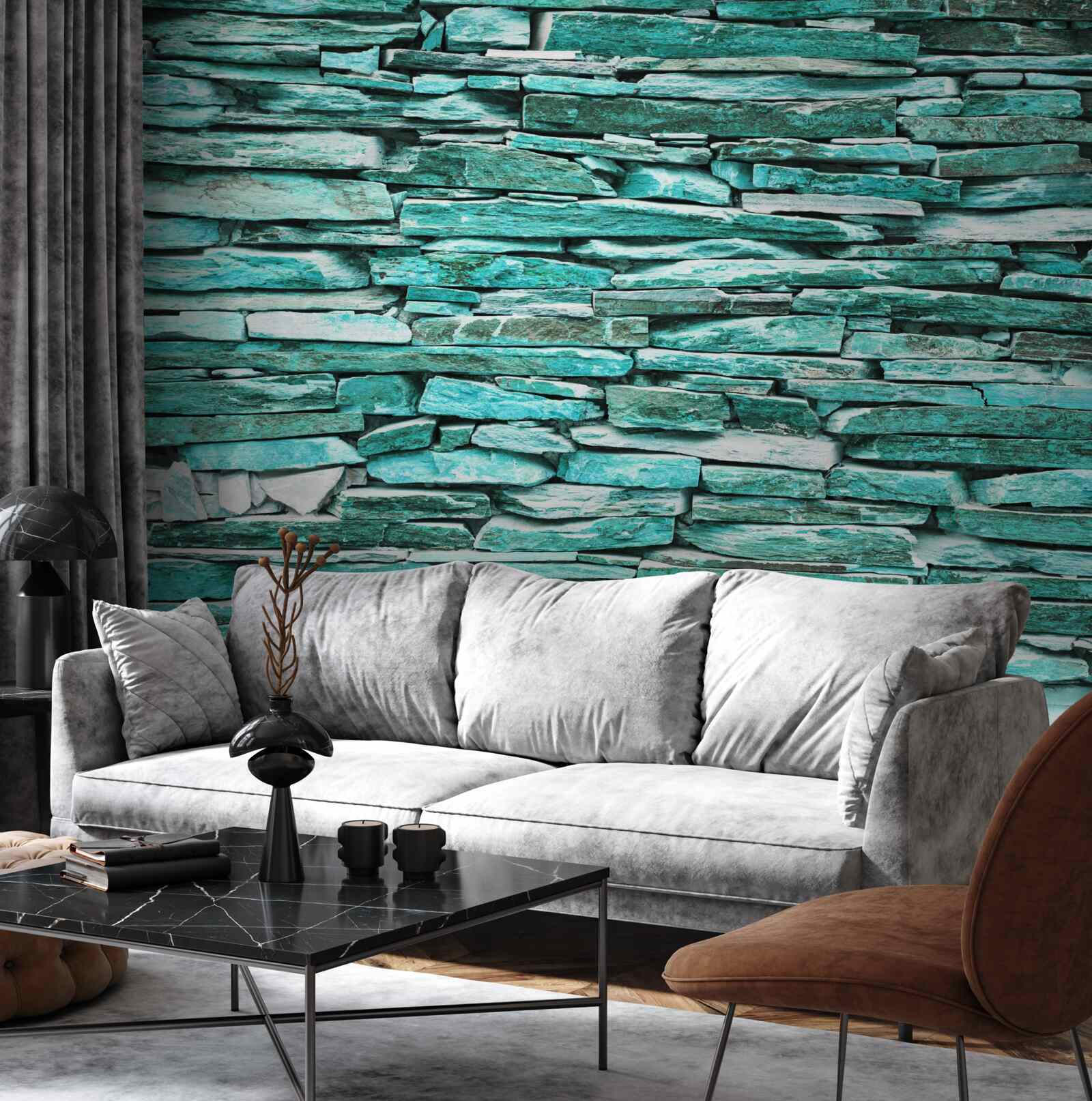 Фотошпалери бар'єр з бірюзового каменю