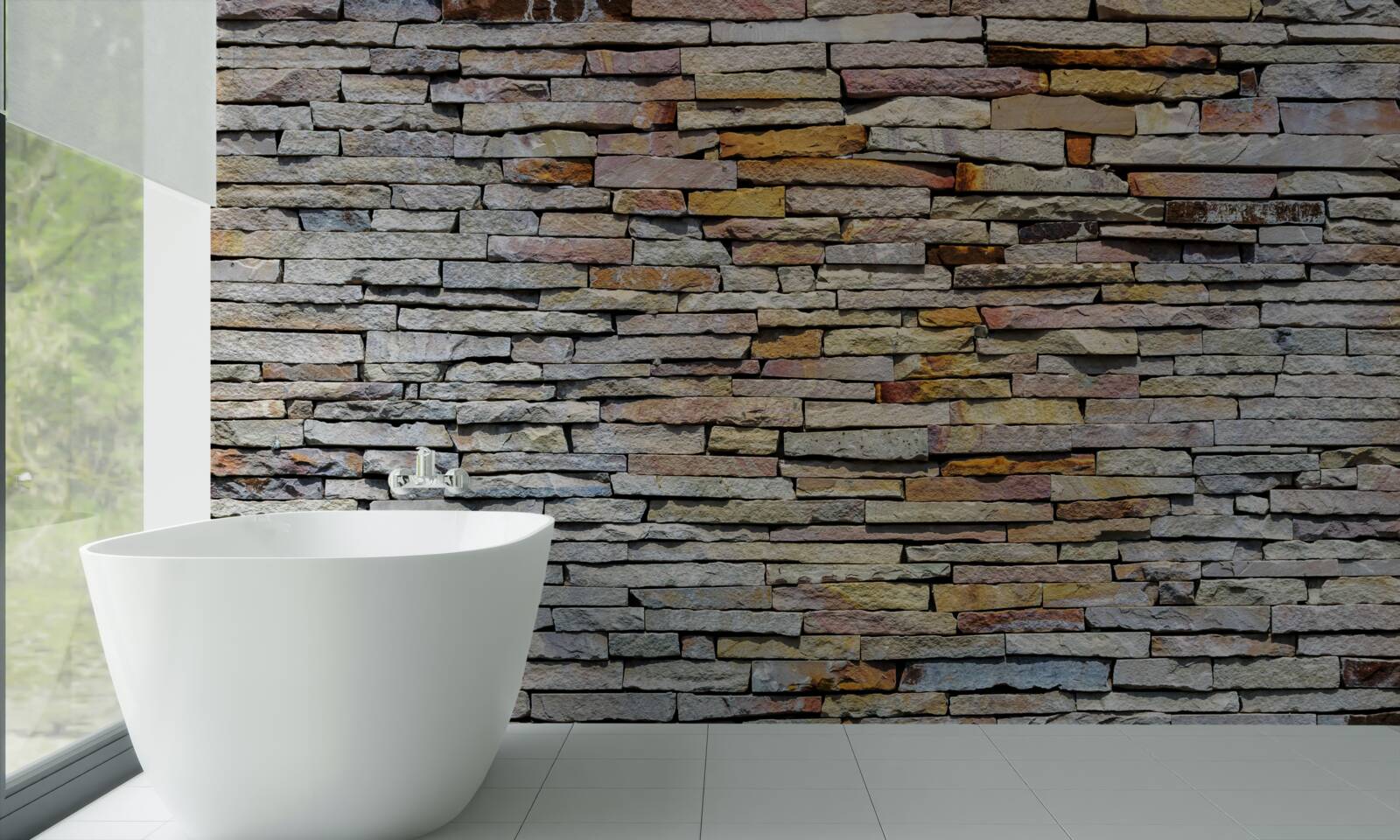 Фотошпалери Стіна покрита кам'яними смугами