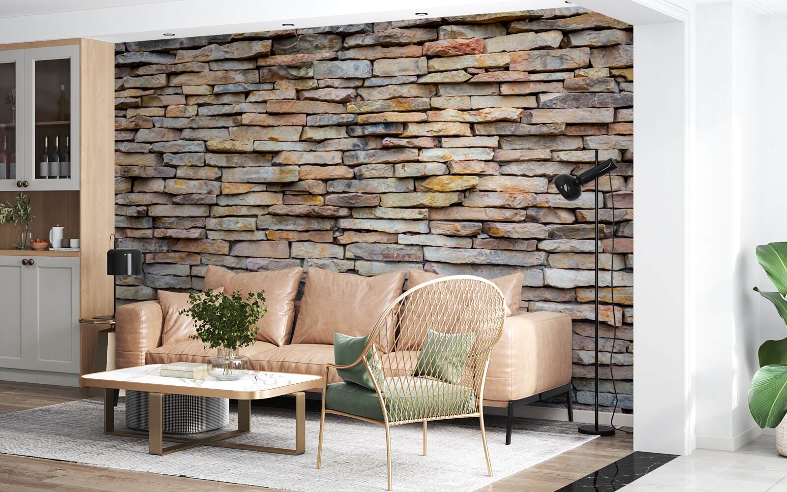 Фотошпалери конструкція кам'яної стіни