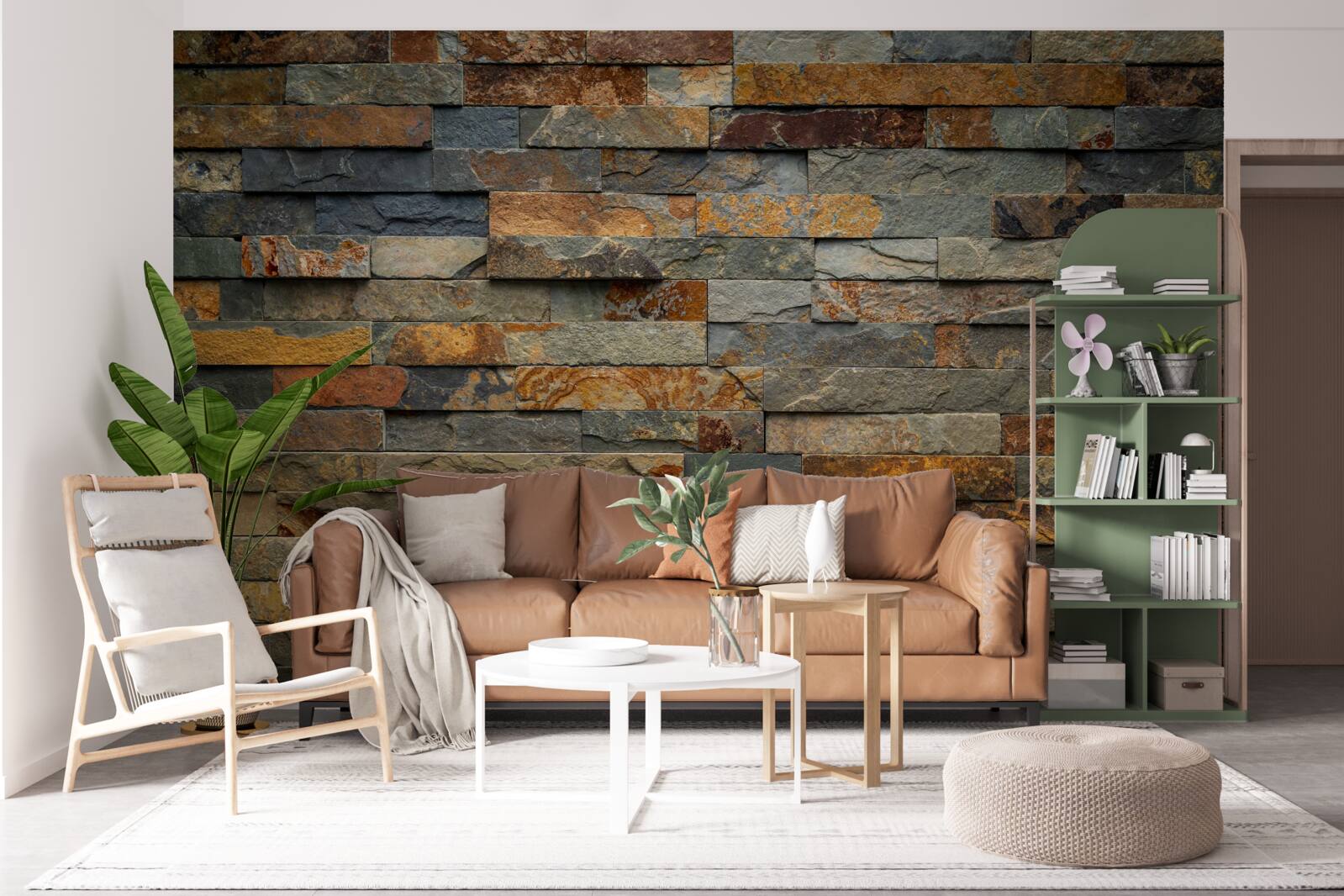 Фотошпалери стіна з різнокольорового каменю