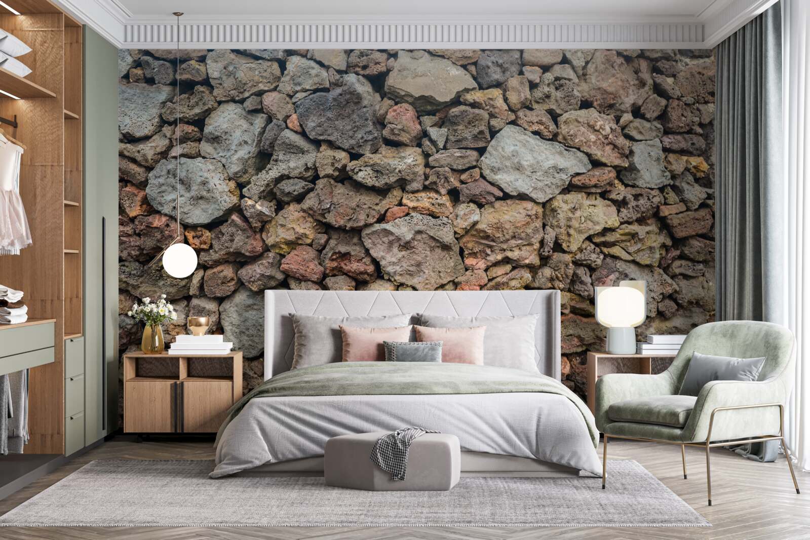 Фотошпалери Стіна з вулканічного каменю