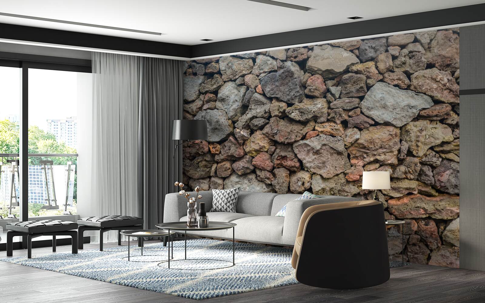 Фотошпалери Стіна з вулканічного каменю