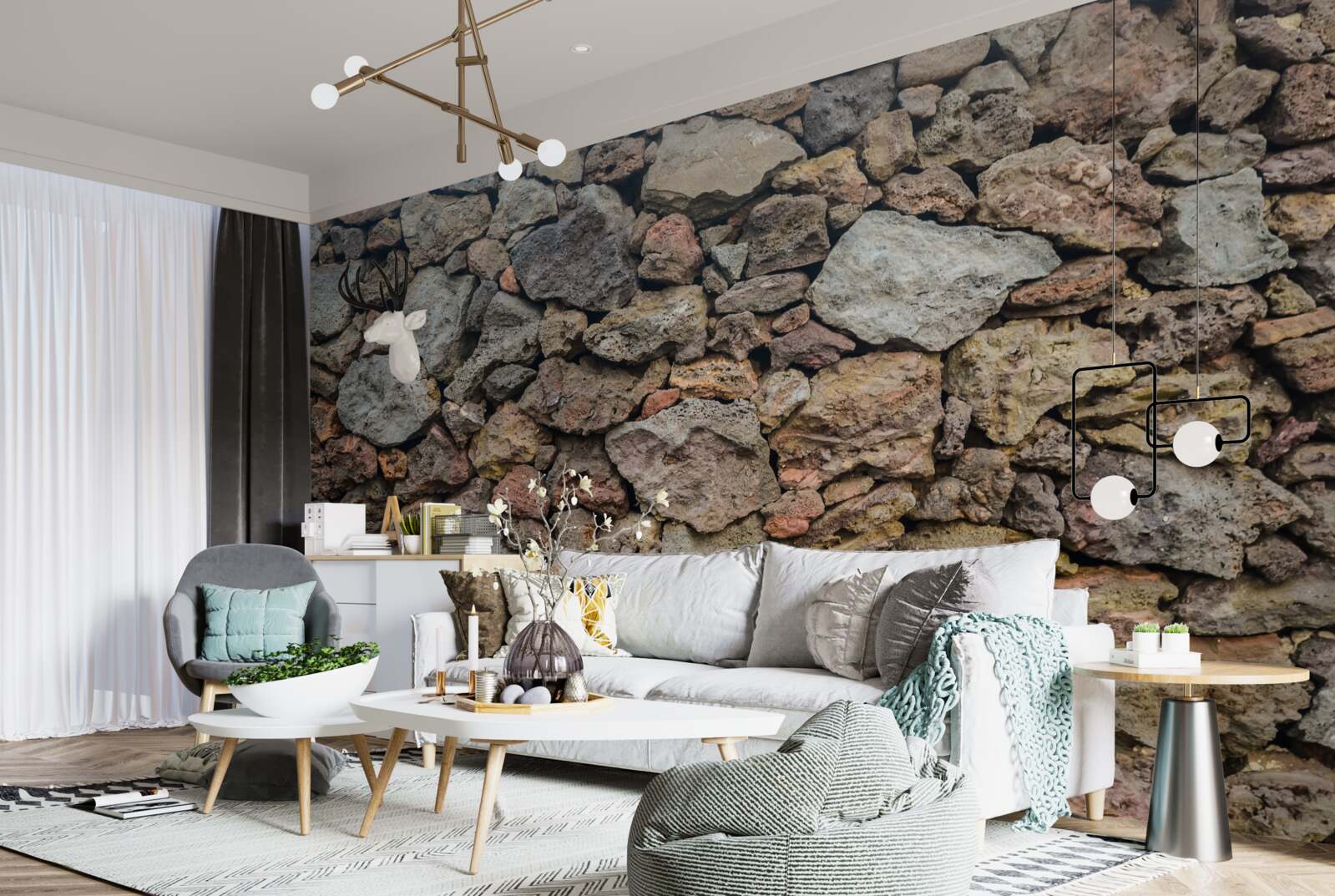 Фотошпалери Стіна з вулканічного каменю