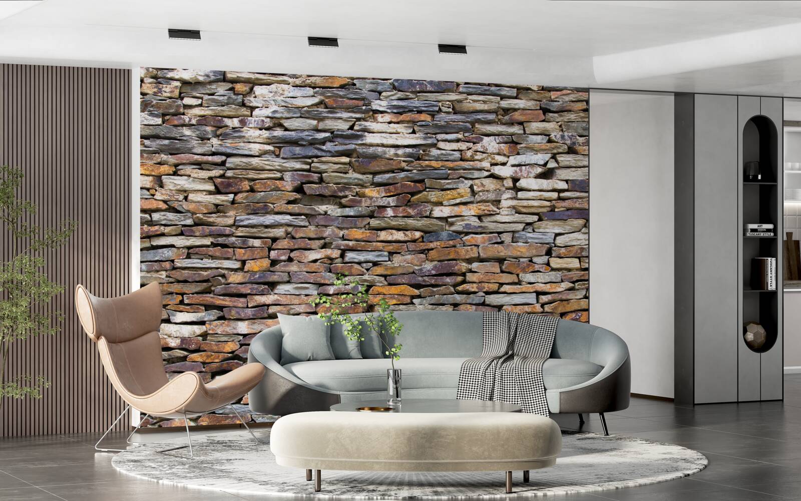 Фотошпалери бар'єр з чорного шиферу