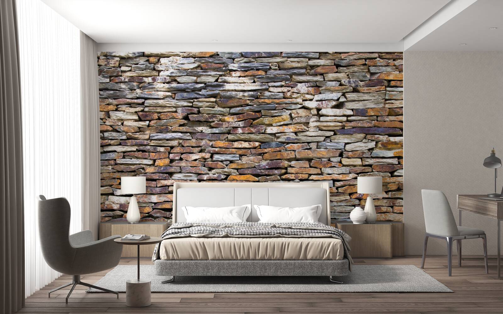 Фотошпалери бар'єр з чорного шиферу