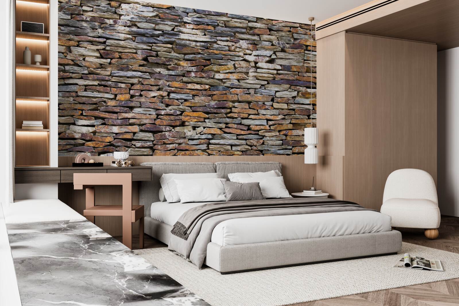 Фотошпалери бар'єр з чорного шиферу