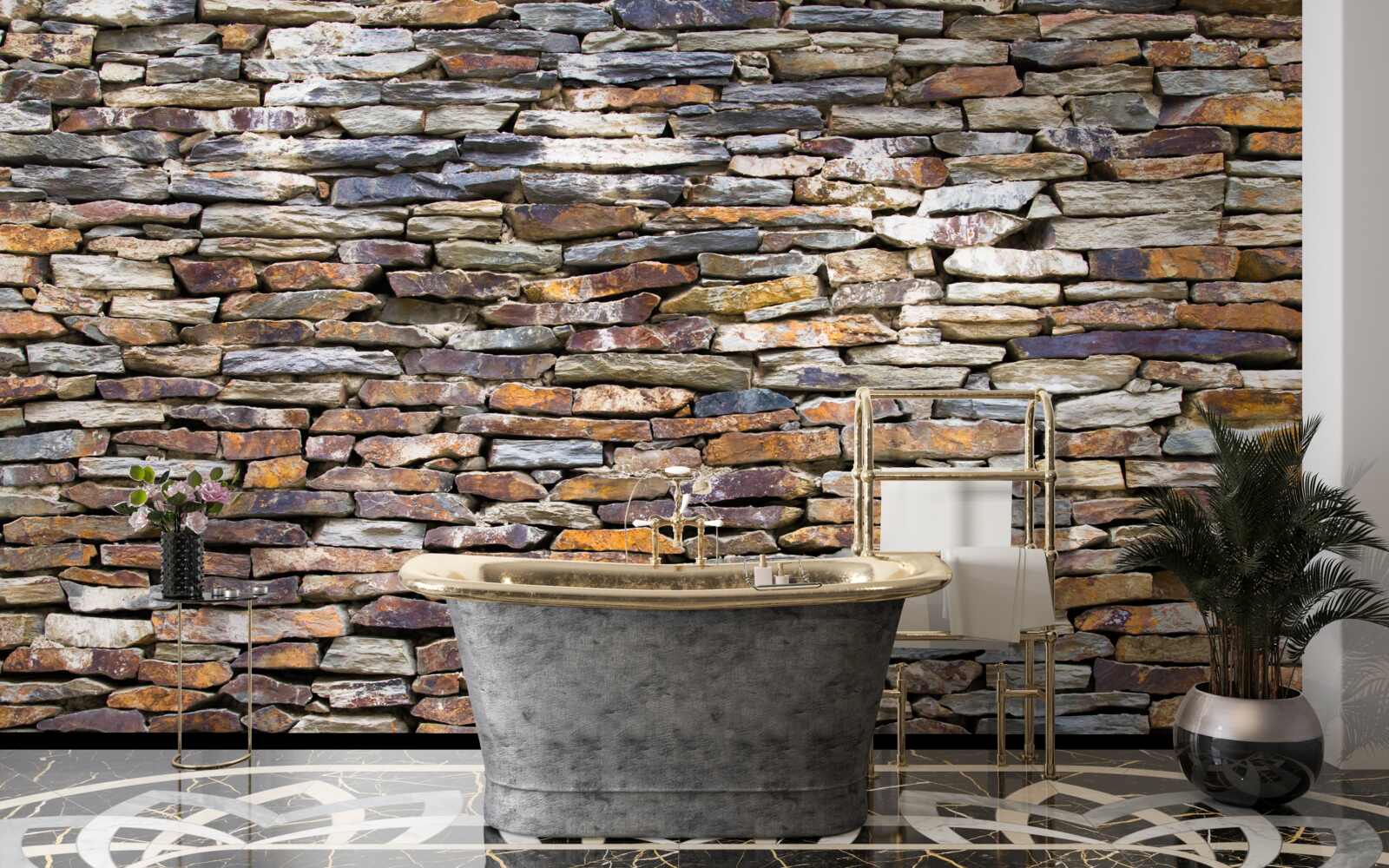 Фотошпалери бар'єр з чорного шиферу