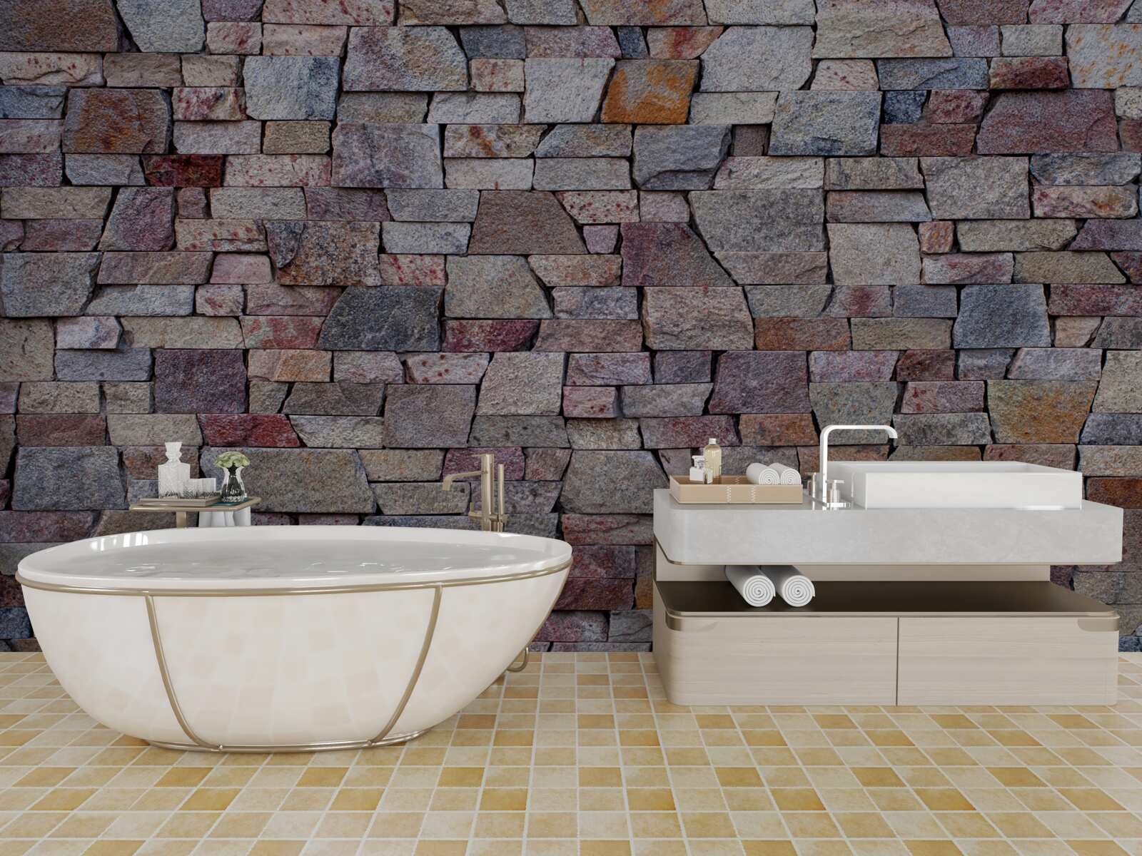 Фотошпалери будівництво сільських кам'яних стін