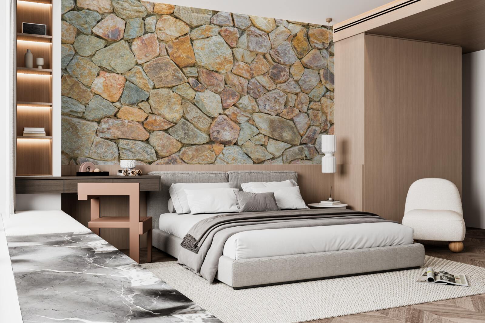 Фотошпалери коричневі камені різних відтінків