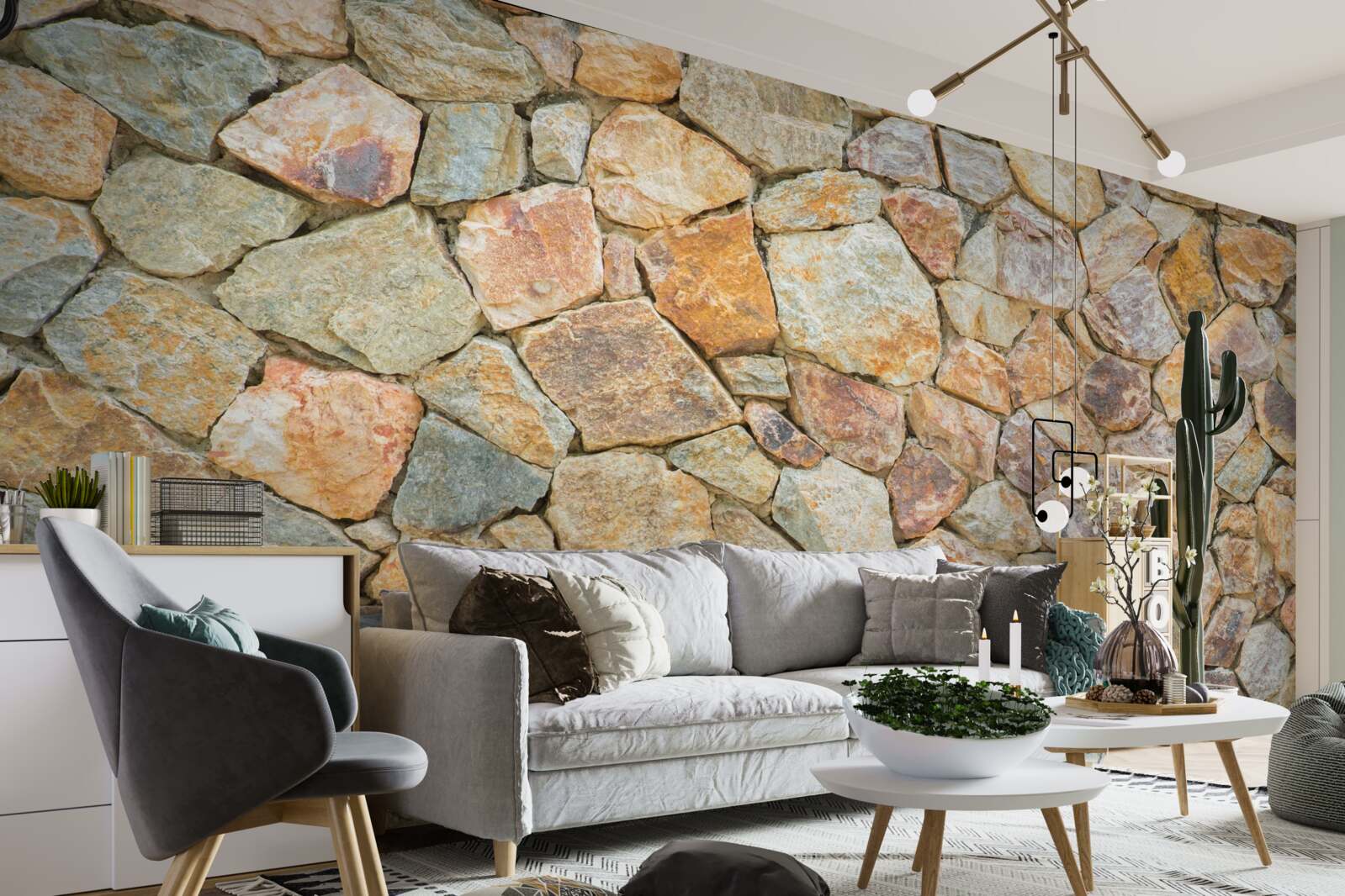 Фотошпалери коричневі камені різних відтінків