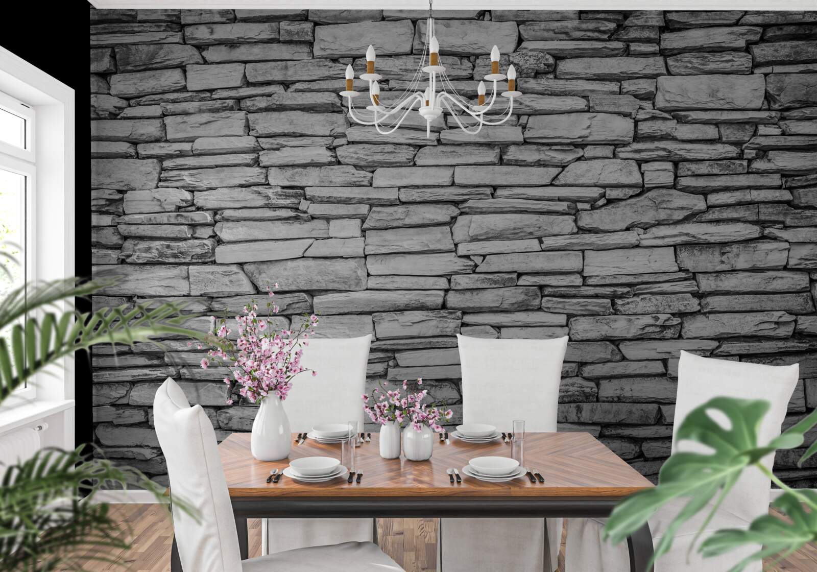 Фотошпалери структура стін із сірого каменю