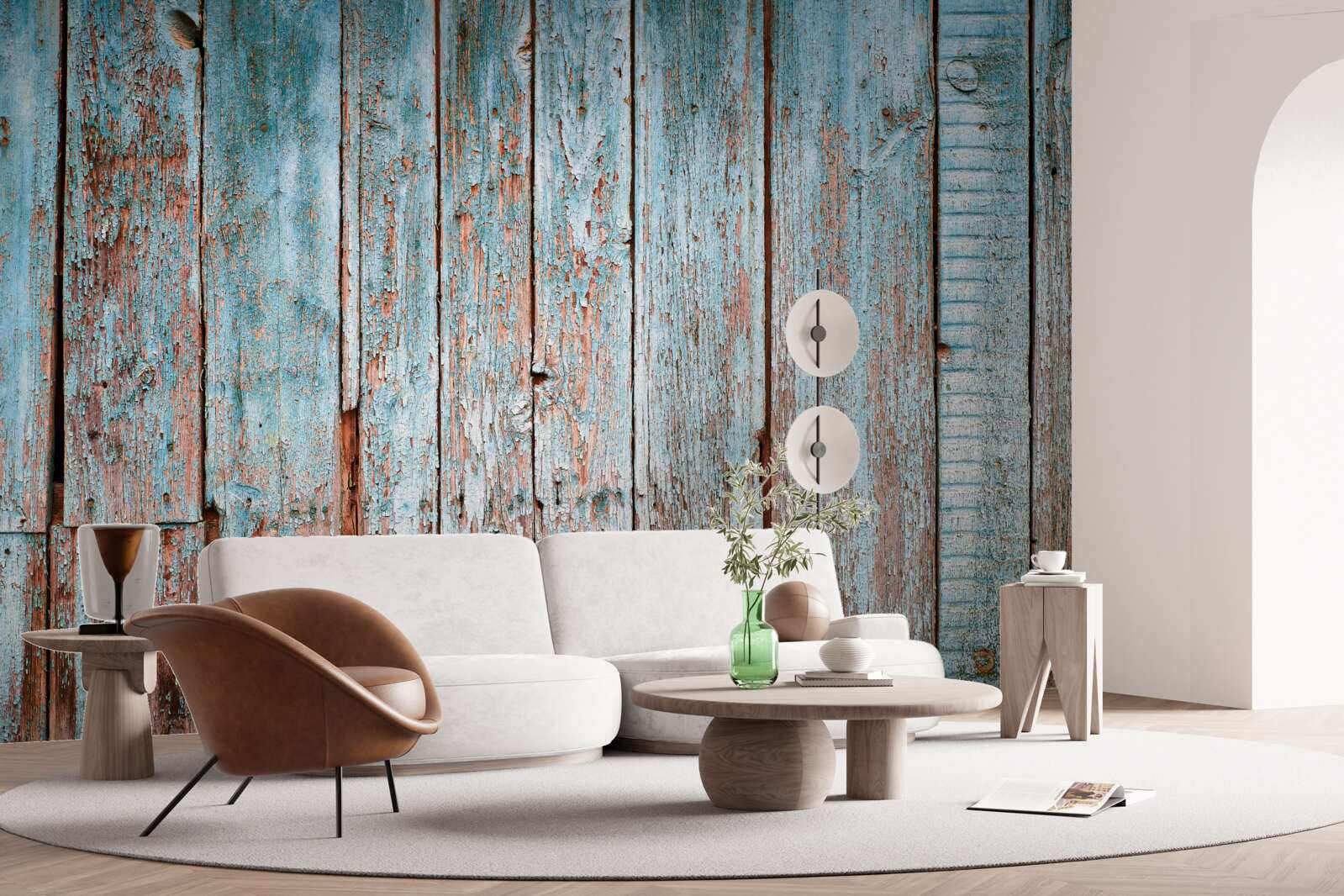 Фотошпалери тло зі старих балок у відтінках сірого та синього