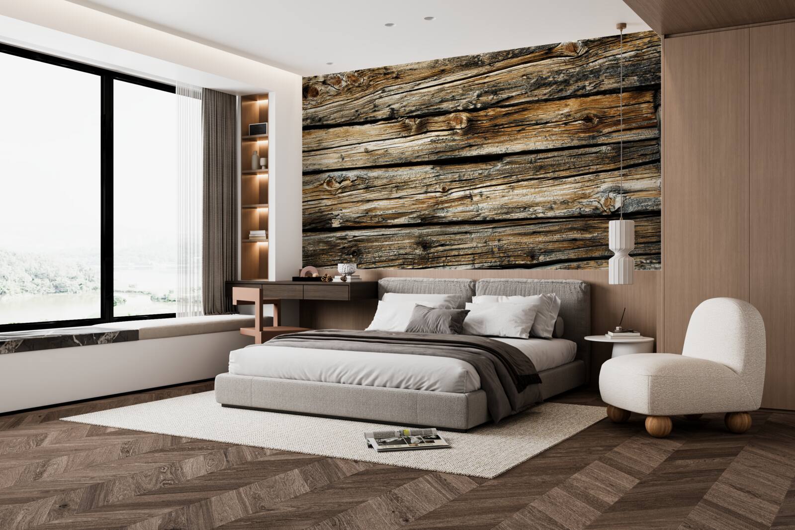 Фотошпалери автентична дерев'яна дошка в стилі ретро