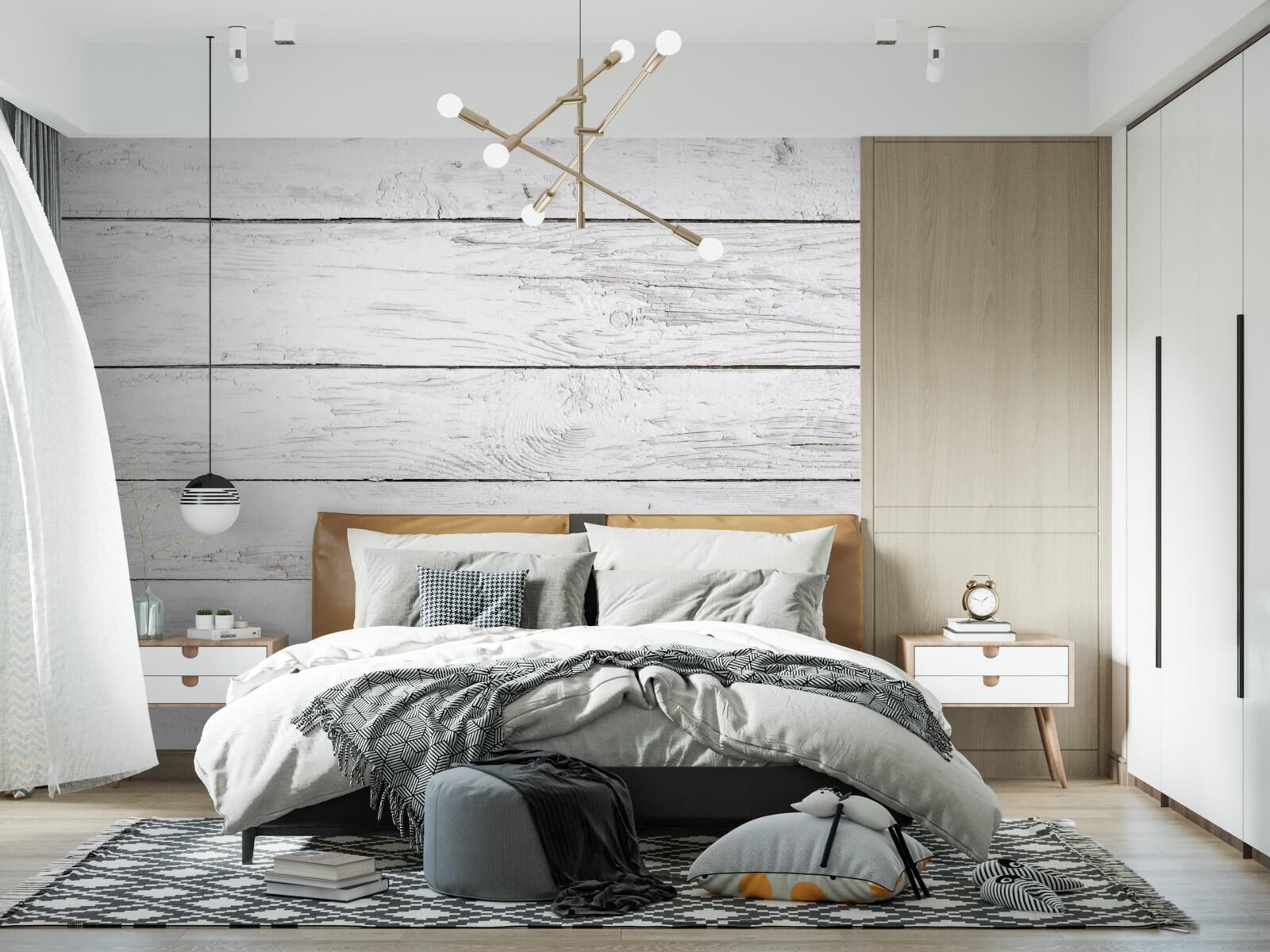 Фотошпалери світло-сіра дерев'яна паркетна дошка