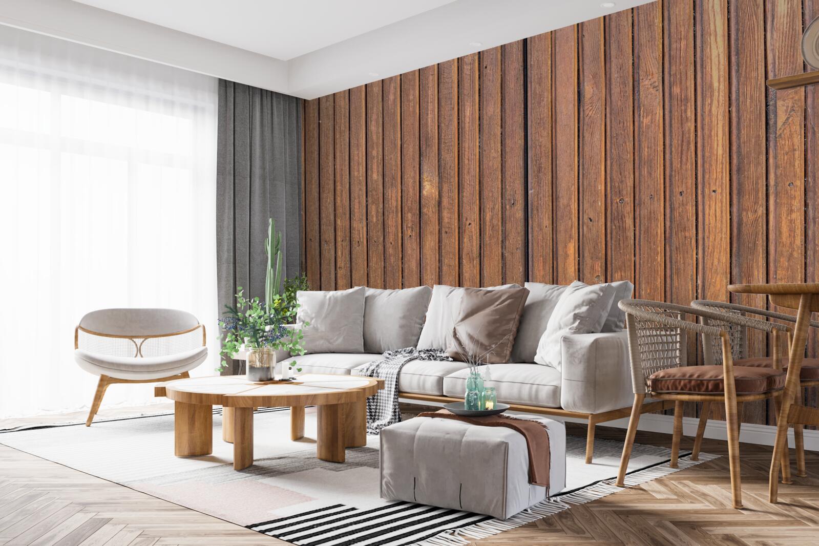 Фотошпалери суцільний бар'єр зі старих дерев'яних балок