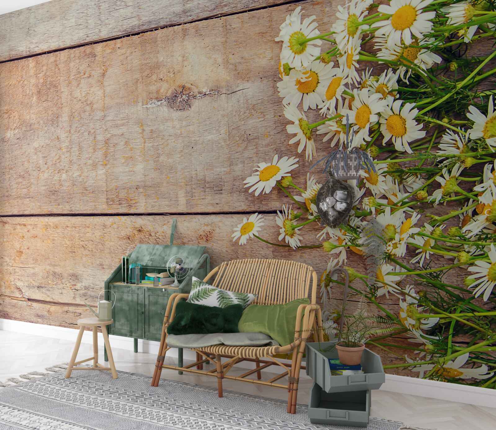 Фотошпалери кілька ромашок на танцполі