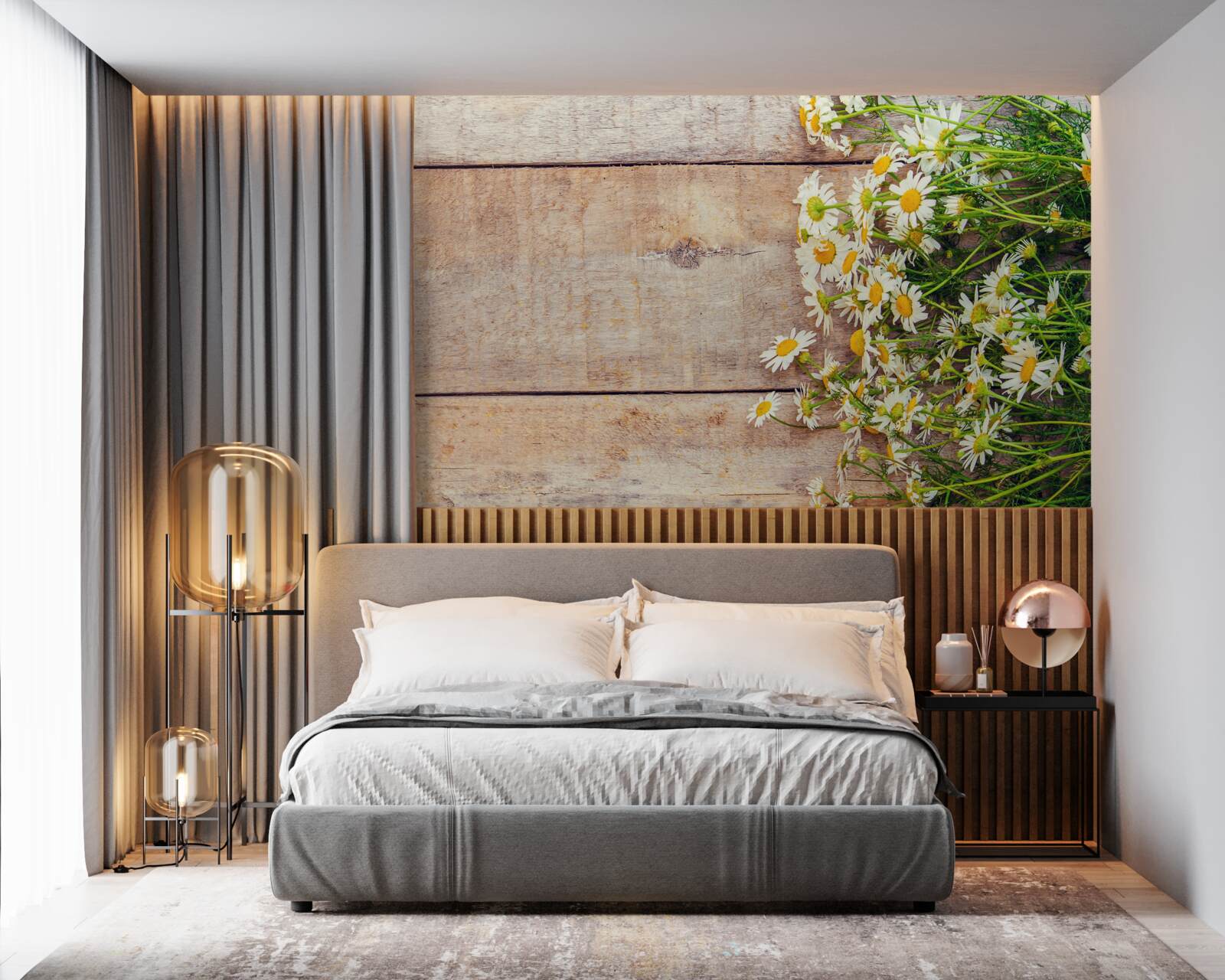 Фотошпалери кілька ромашок на танцполі