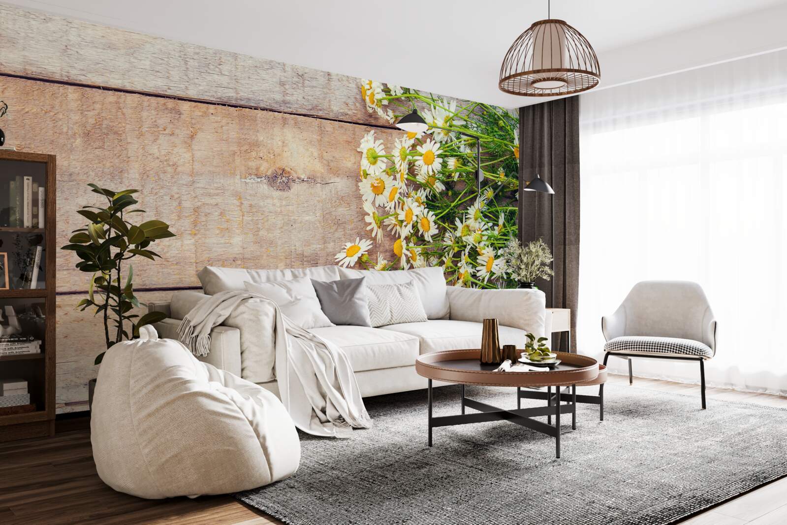 Фотошпалери кілька ромашок на танцполі