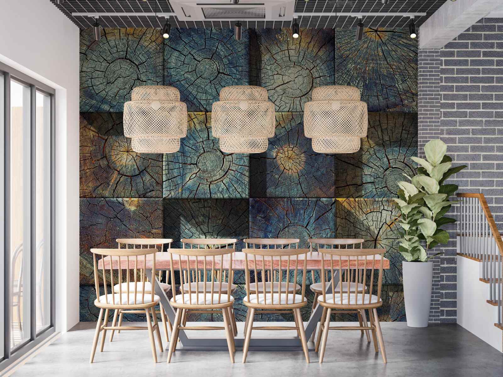 Фотошпалери мистецький об'єкт із залишків дерев