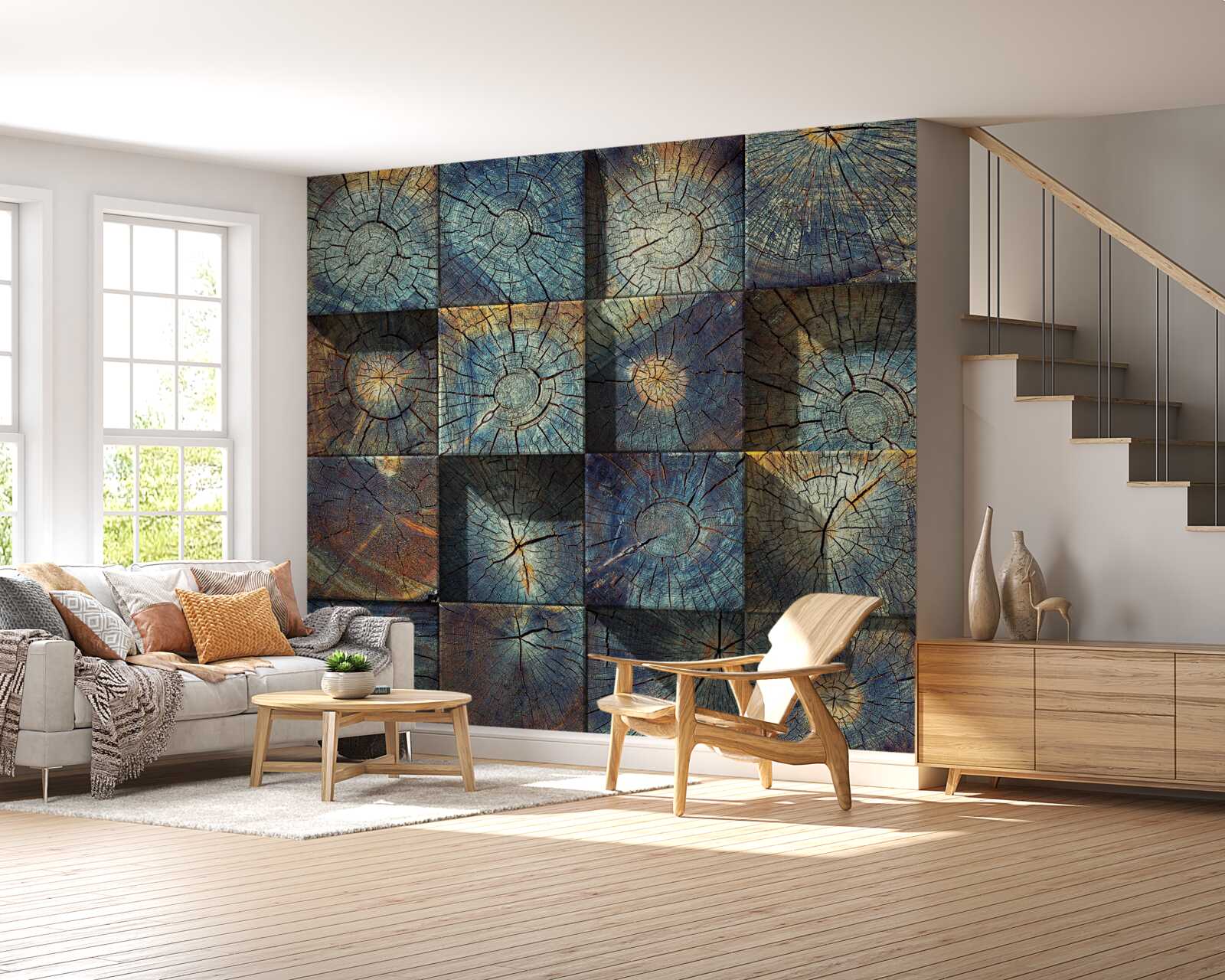 Фотошпалери мистецький об'єкт із залишків дерев