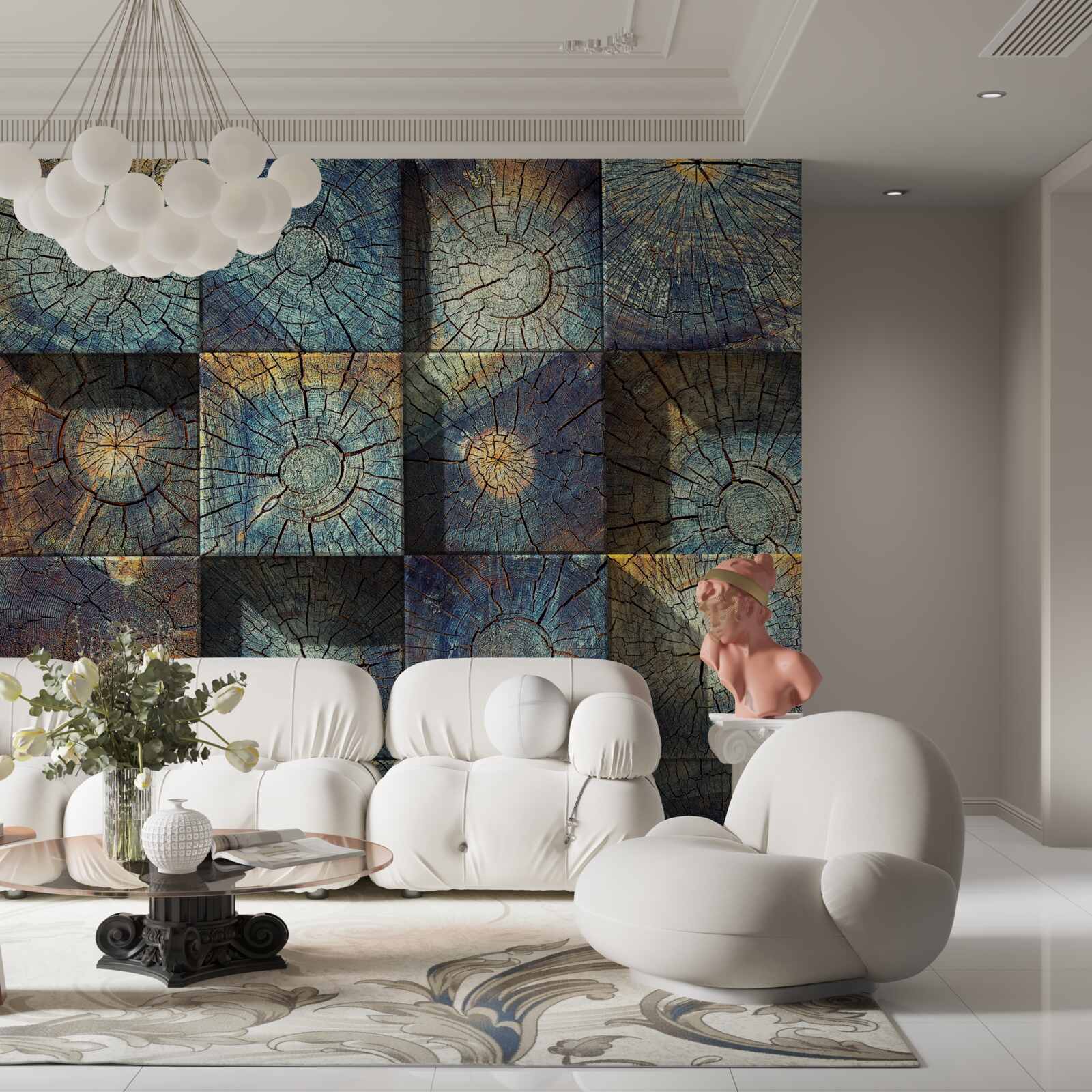 Фотошпалери мистецький об'єкт із залишків дерев